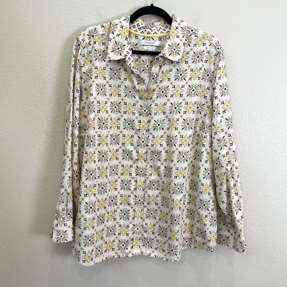 Foxcroft Tops - Foxcroft Womens Plus 20W Shaped Wrinkle Free Shirt Floral Long Sleeve Top Blouse